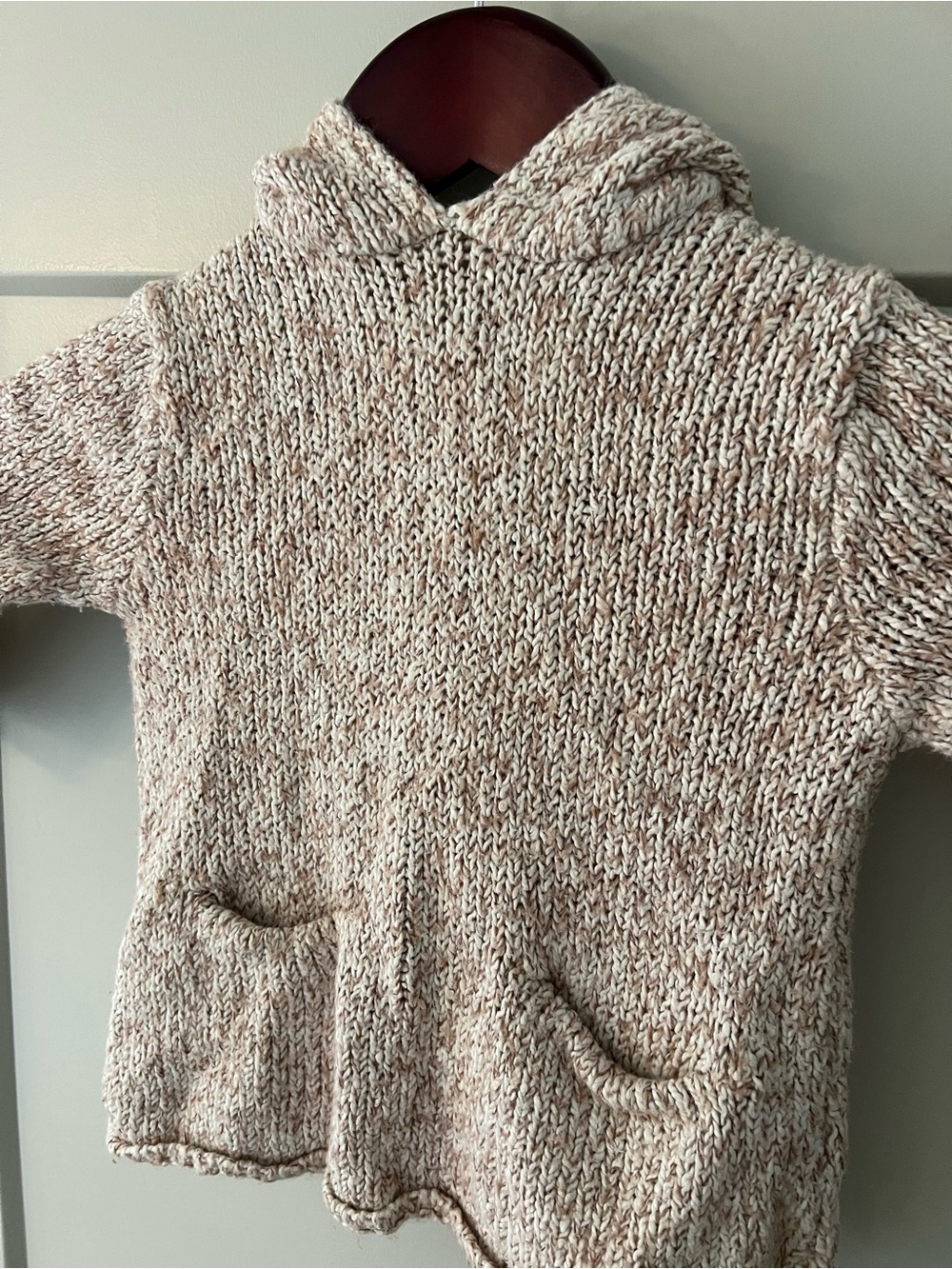 Zara Baby Girls Chunky Knit Hooded Cardigan Sweater 12–18M